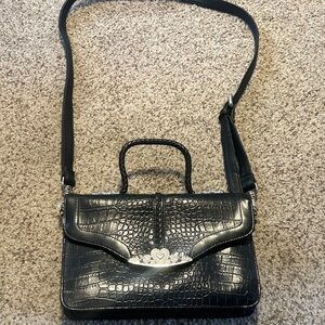 Black Crocodile Pattern Handbag